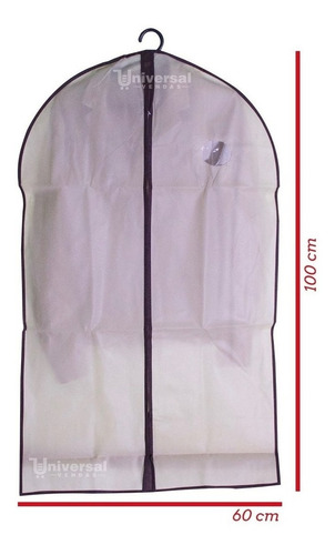 Imagem 5 de 6 de Kit 6 Peças Capa Em Tnt Roupas Terno Vestido Zíper 60x100