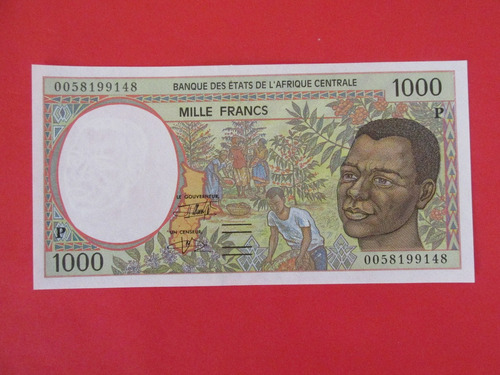 Billete Chad 1.000 Francos Africa Central Muy Escaso Unc