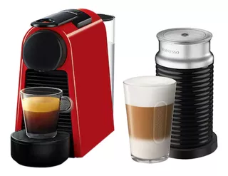 Cafetera Nespresso Essenza Mini A3kd30-ar + Aeroccino 19bar Color Rojo