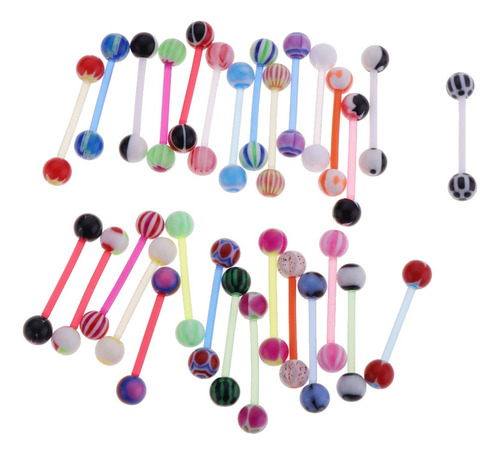 Bien 30pcs De Silicona Barra Flexible Acrílico Bola Lengua