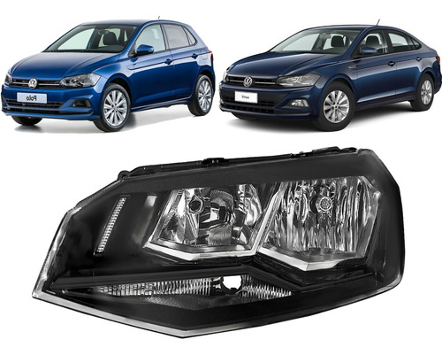 Optica Volkswagen Polo 2018 2019 Electrica V/ Negra Izquierd