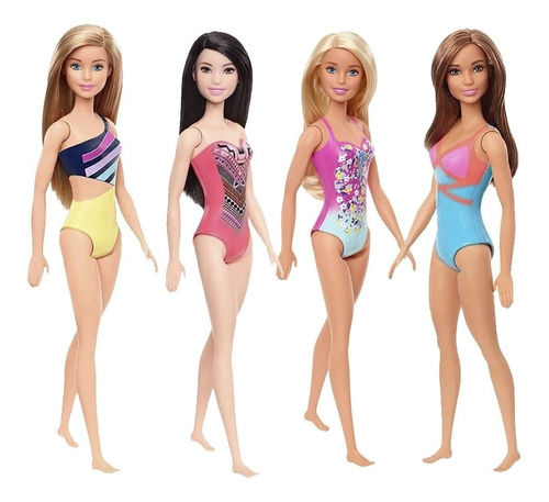 Boneca Barbie Moda Praia C/ Maiô Fashion Sortidas - Mattel