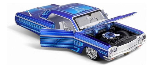 Hopping Low Rider 1964 Chevrolet Impala Ss 1/24 Escala Azul