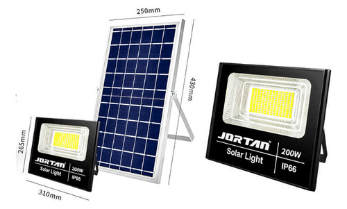 Foco Led Ip66 200w + Panel Solar Jortan