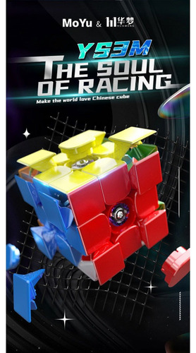 Cubo mágico magnético profesional de 3 x 3 x 3 x 3 pulgadas, marco sin adhesivo, color Huameng YS3m