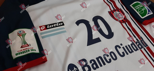 Camiseta San Lorenzo Blanca Mundial De Clubes 2014 Ortigoza 