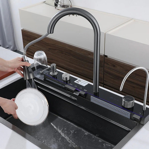 Bacha De Cocina Inteligente Extensible Cascada Lavacopa