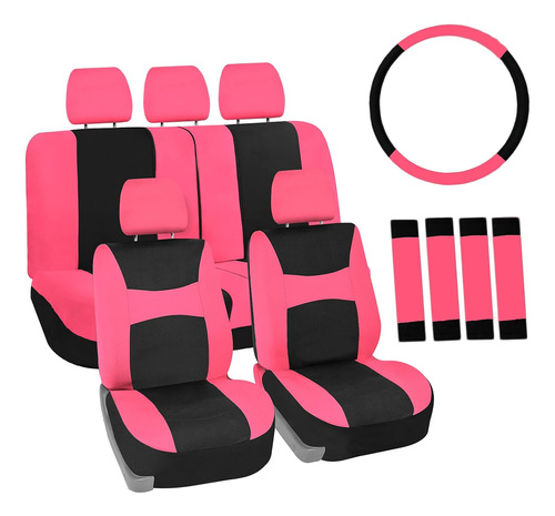 Fb030pink Combo Juego Combinado De Fundas De Asiento Fu...