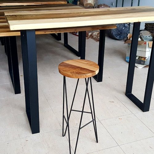 Imagen 10 de 10 de Desayunador Malcom 40x120cm Industrial Madera Guayubira
