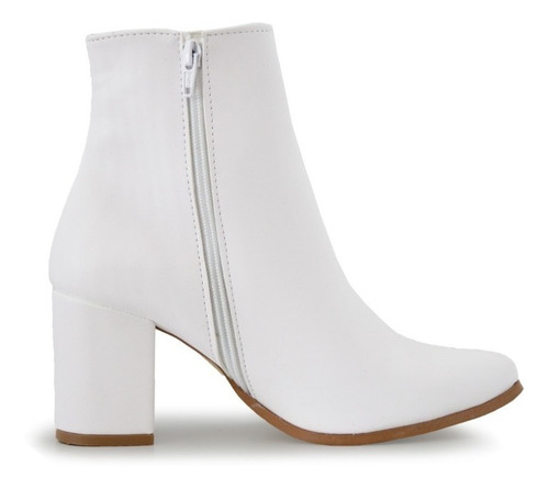 Botines Blancos Mujer Con Tacón Pisanto