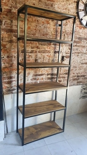 Biblioteca Industrial 250x30x100 Reforzada Hierro Madera