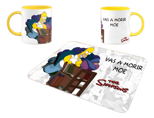 Mousepad Simpson + Taza, Regalo Personalizado A1