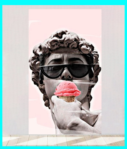 Cuadro Decorativo Estatua Griega 29x50 Cm Helado Arte Rosa