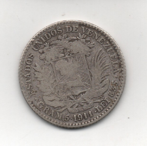 Moneda De 1 Bolívar De 1911