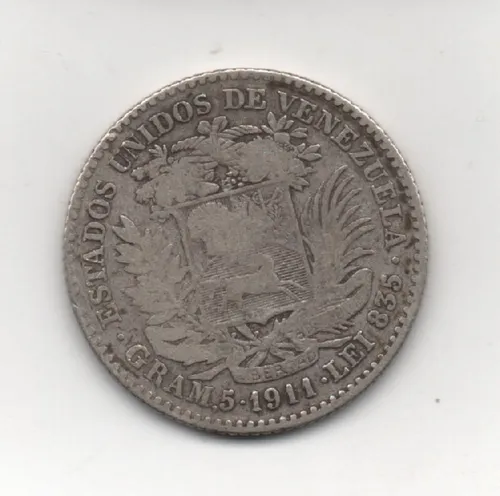 Moneda De 1 Bolívar De 1911 (Usado)
