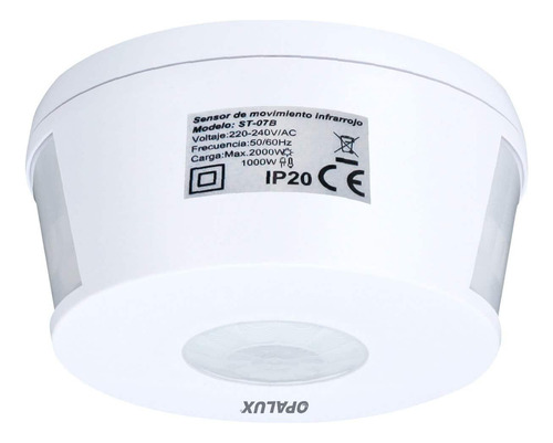 Sensor De Movimiento Infrarrojo Adosable St-07b Opalux