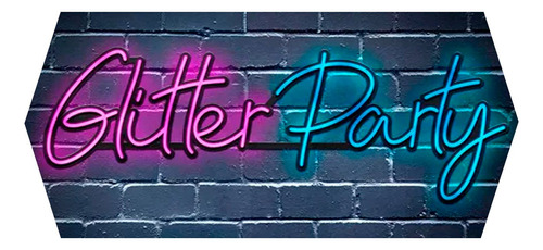 Cartel Glitter Party En Neón Led