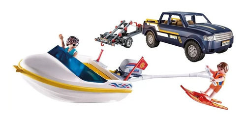 Camioneta Con Lancha Playmobil 66 Piezas 4-10 70534  Febo