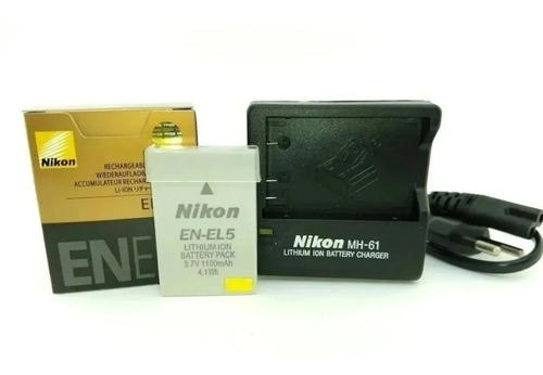 Kit Nikon P510 3-bat En-el5 1100 Mah 3,7v+1 Carregador Mh61 