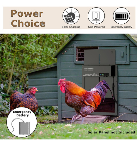Puerta Automática De Gallinero Marca Xyz Modelo 1234 Con App Negro