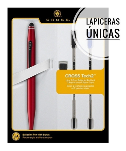 Boligrafo Cross Tech 2 Roja Oferta Pack +2 Tanques Negros