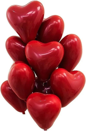 Globo Corazon Rojo / 100pz Por Paquete