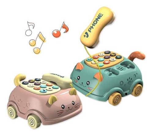 Teléfono Infantil Musical Cat Pull Phone 