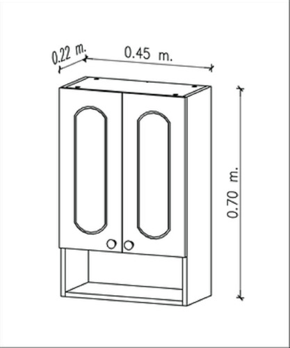 Imagen 2 de 4 de Alacena Baño Laqueada Amube 8823 45x70 Cm Estante Inferior