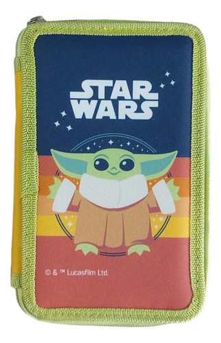 Cartuchera Tipo Libro 3 Pisos Baby Yoda Star Wars