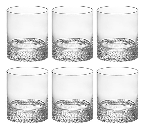 Vaso De Cristal Doble Anticuado  Juego De 6 Vasos  Hermoso D