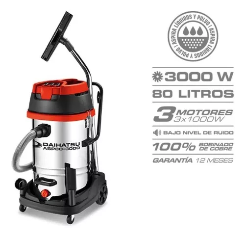 Aspiradora Industrial 80lts 3000w - 3 Motores Daihatsu - $ 1.308.894,3