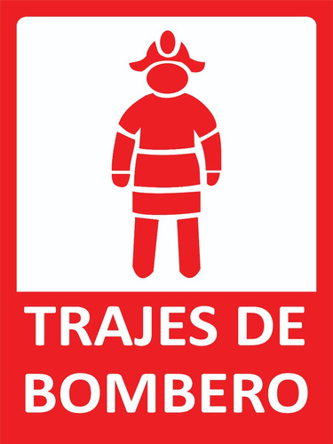 1 Señalamiento Traje Bomberos 40x30 En Vinil Reflejarte 