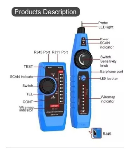 Tester Noyafa-probador De Cable Nf-810 Rj11 Rj45