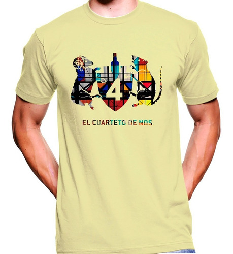 Camiseta Premium Dtg Rock Estampada El Cuarteto De Nos 01