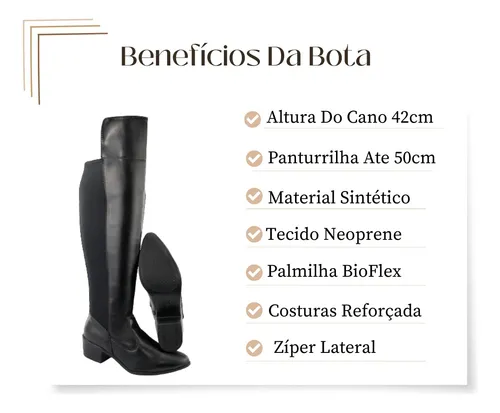 Bota over panturrilha grossa 2025