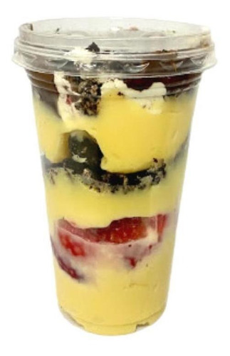 Imagem 2 de 2 de Copo 440ml Pp E Tampa Sem Furo Doces Descartável 50 Unidades