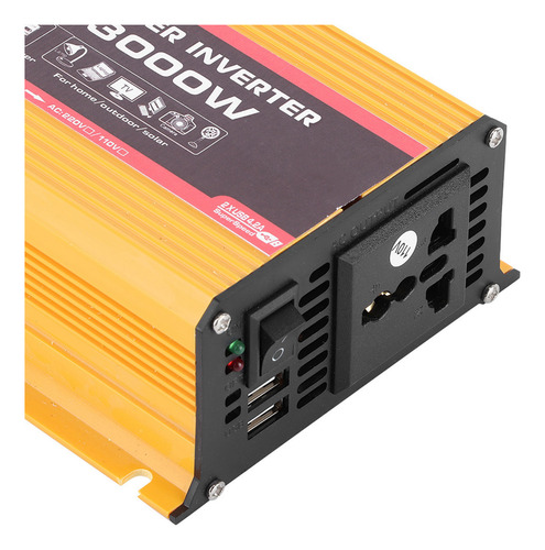 Convertidor De Potencia Para Automóvil, 3000 W, Doble Usb, M