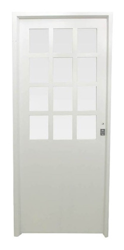 Imagen 2 de 8 de Puerta Chapa Medio Vidrio Con Reja Y Postigo M273 80x200