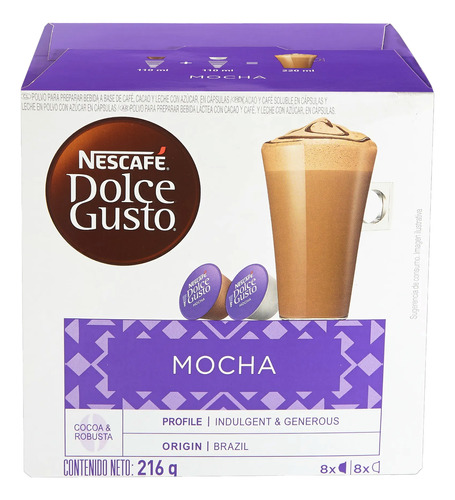 Café Nescafé Mocha Dolce Gusto 16 Cápsulas 216g