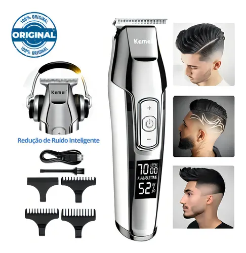 Maquina Corta Cabelo Aparador Profissional Kemei Km-5027
