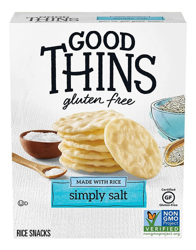 Simplemente Buenas Thins Sal Arroz Snacks Sin Gluten Galleta