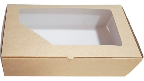 Caja Para Donas Don1 Ventana X 10u Packaging Blanco Madera