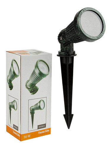 Lámpara Exterior Bilbao 50w Verde Con Estaca Gx5.3 Tecnolite