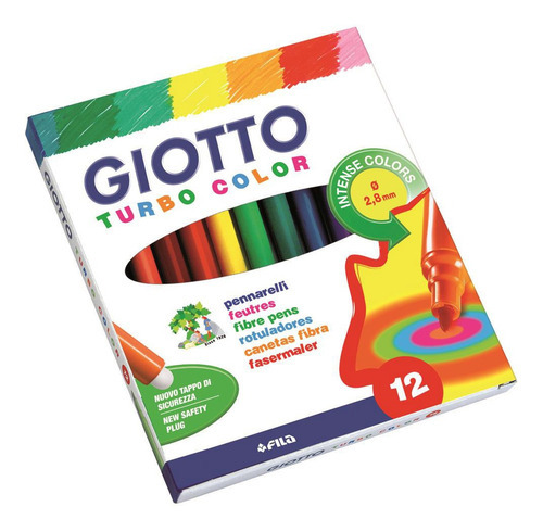 Caneta Hidrográfica Colorir Giotto Turbo Color 12cores Licyn