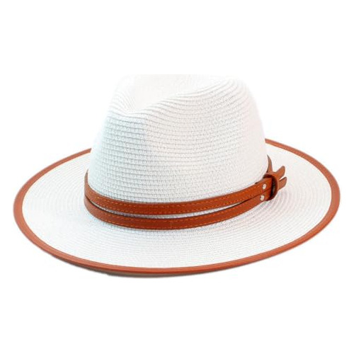 Sombrero De Paja Suave Con Forma Panama Para Playa