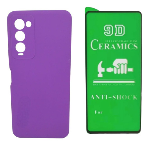 Estuche Silicone Case Para Tecno Camon 18p Y Vidrio Ceramico