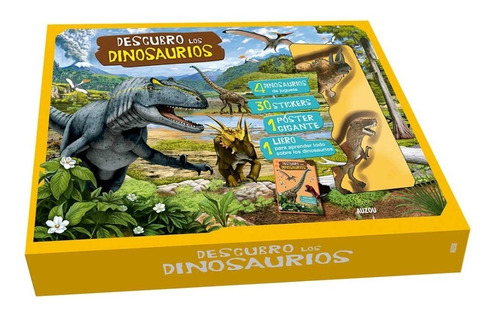 Descubro Dinosaurios - Libro + Juguete + Stickers - Auzou