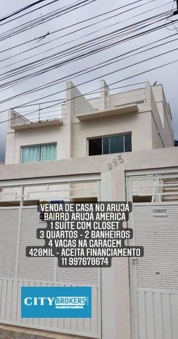 Sobrado Em Arujamérica, Arujá/sp De 132m² 3 Quartos À Venda Por R$ 460.000,00 - So980380
