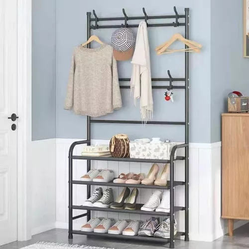 Closet Organizador 3 Espacios Zapatero Perchero Multifuncion