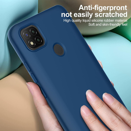 Funda Silicona Líquida Tpu Carcasa Para Redmi 10a/9c+mica Azul Redmi 10a/9c/9c Nfc